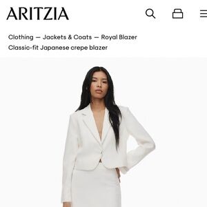 Aritzia Wilfred Light Birch Cropped Royal Blazer Size 6